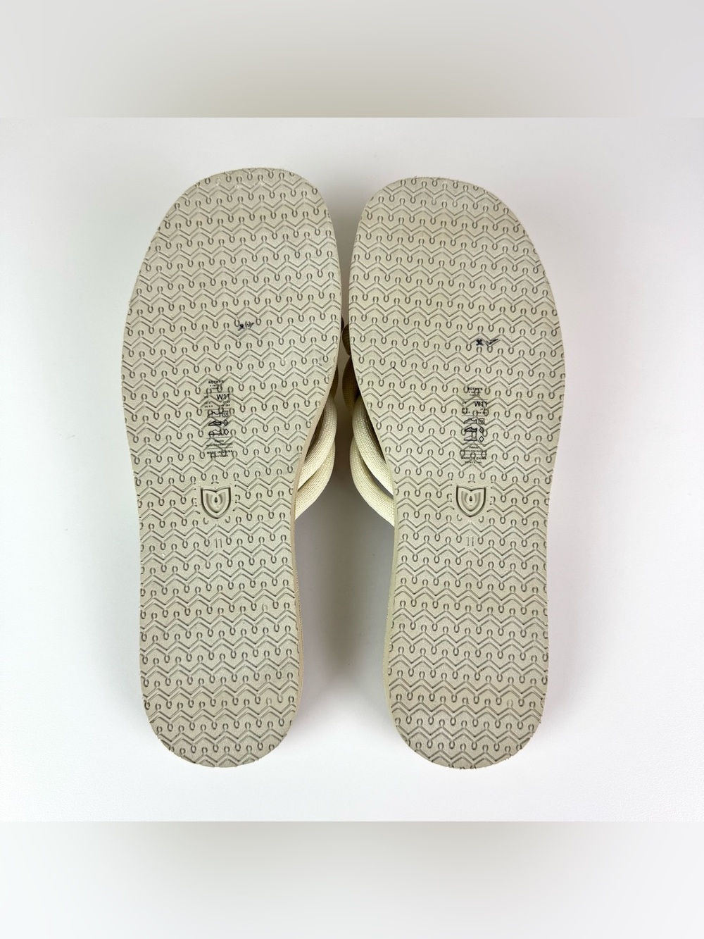 Rothy's The Summer Sandals White Sand Braided Knotted Slides Size 11 - Picture 9 of 11